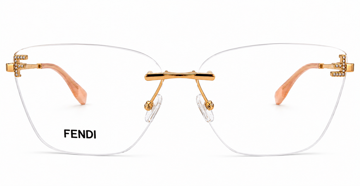 Fendi First Crystal Óptico Rose Gold